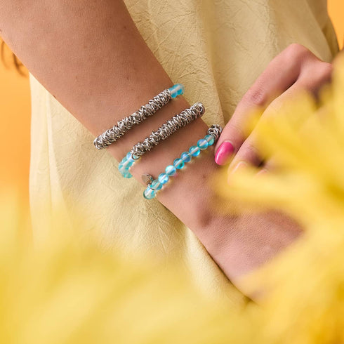 Aigue-marine | Argent | Bracelet Mermaid Glass x Links of Love
