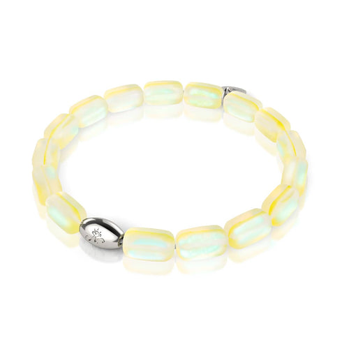 Canari | Argent sterling 925 | Bracelet galet en verre sirène 