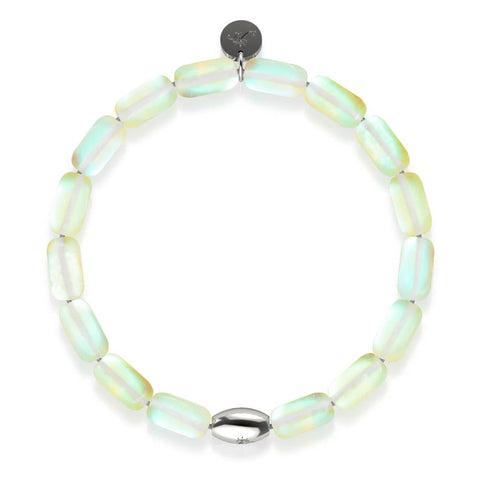 Canari | Argent sterling 925 | Bracelet galet en verre sirène 