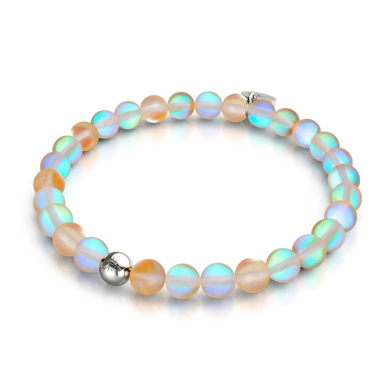 Peach | .925 Sterling Silver | Mermaid Glass Bead Bracelet