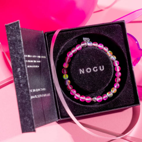 Limonade rose | Argent | Bracelet de perles de verre sirène 