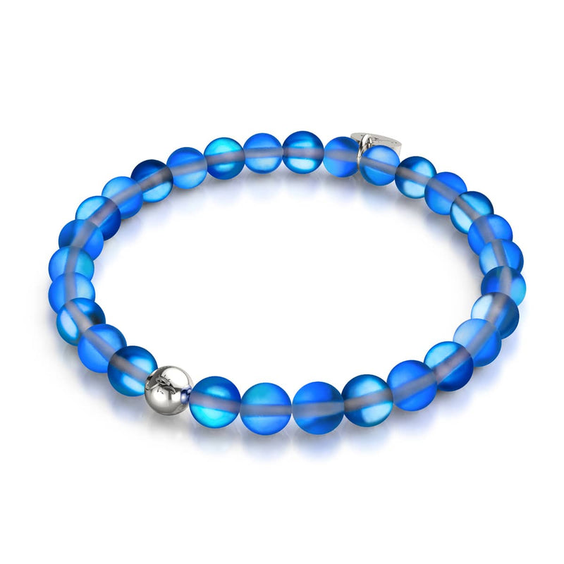 Saphir | Argent | Bracelet de perles de verre sirène