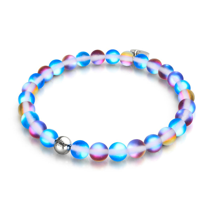 Bleu Licorne | Argent | Bracelet de perles de verre sirène 