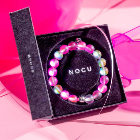 Bracelet de déclaration en verre licorne rose | argent | sirène 