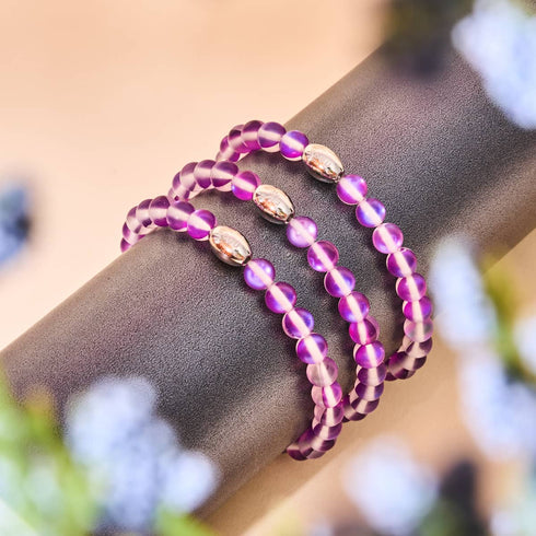 Violet | .925 Sterling Silver | Mermaid Glass Bead Bracelet
