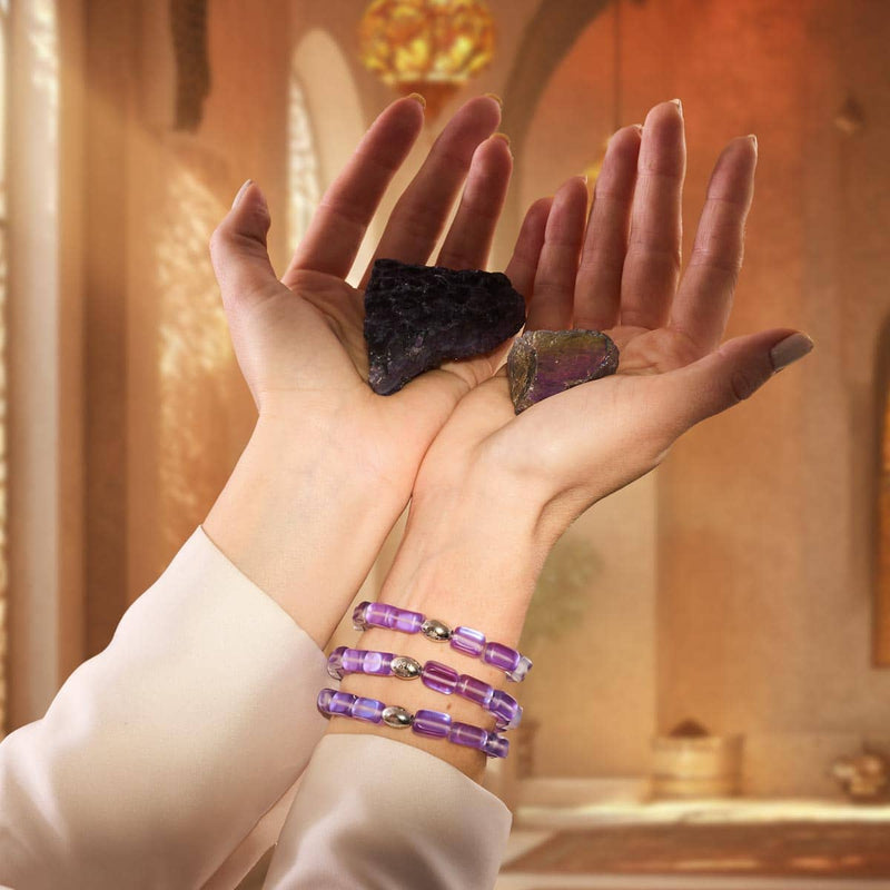 Violet | .925 Sterling Silver | Mermaid Glass Pebble Bracelet