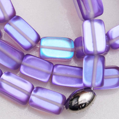 Bracelet galet en verre sirène en argent sterling 925 | Violet 