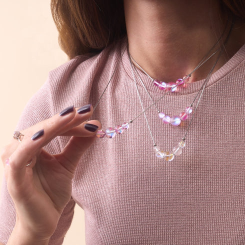Lavender | .925 Sterling Silver | Mermaid Glass Infinity Clasp Necklace