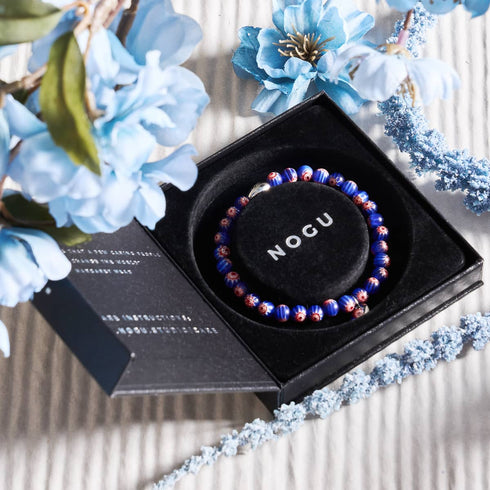 Étoiles bleues | Argent sterling 925 | Bracelet Millefiori