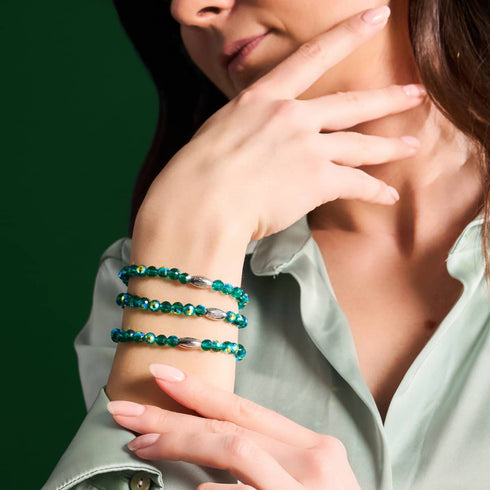 Turquoise foncé | Bracelet prisme à facettes