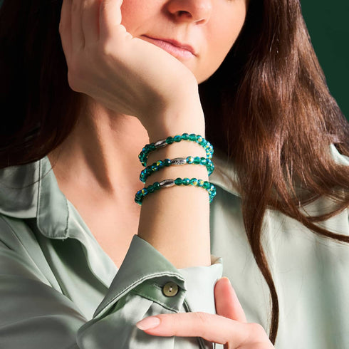 Turquoise foncé | Bracelet prisme à facettes