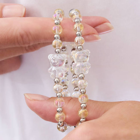 Bracelet Licorne Blanc | Argent | Ours scintillant