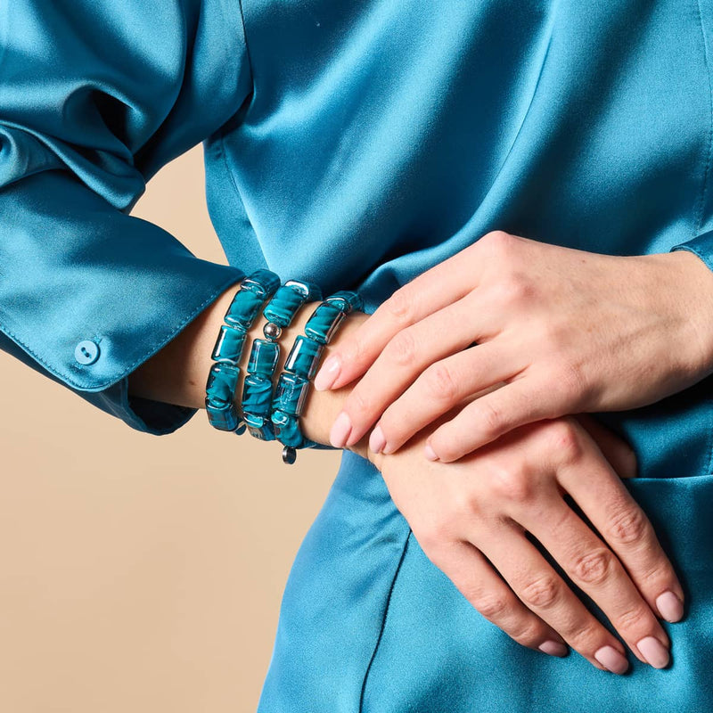 Bracelet en verre de sorcière | Hermione turquoise