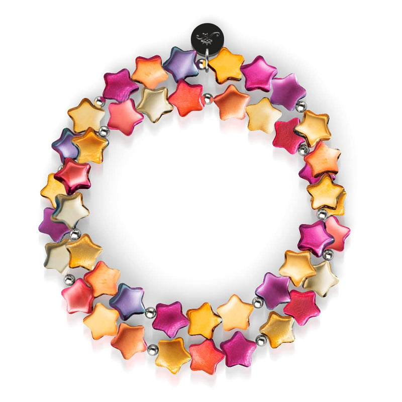 Poussière d'étoiles écarlates | Argent sterling 925 | Enveloppement d'étoiles