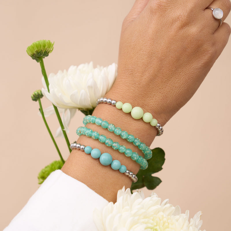 Citron vert | Argent | Bracelet d'expression en céramique Lumos