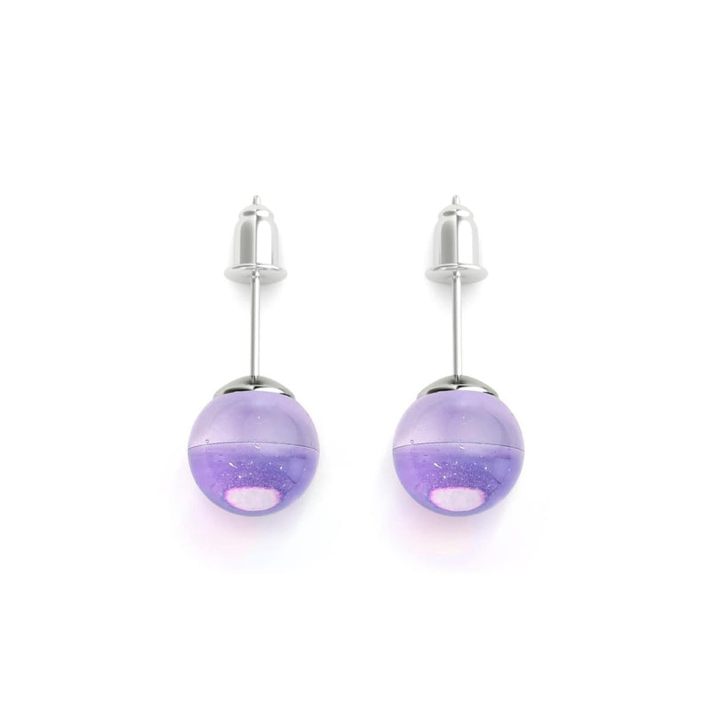 Violet cosmique | Argent sterling .925 | Boucles d'Oreilles Verre Galaxie 