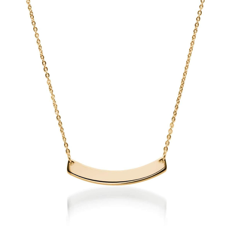 Bar minimaliste incurvé | Or 18 carats | Collier