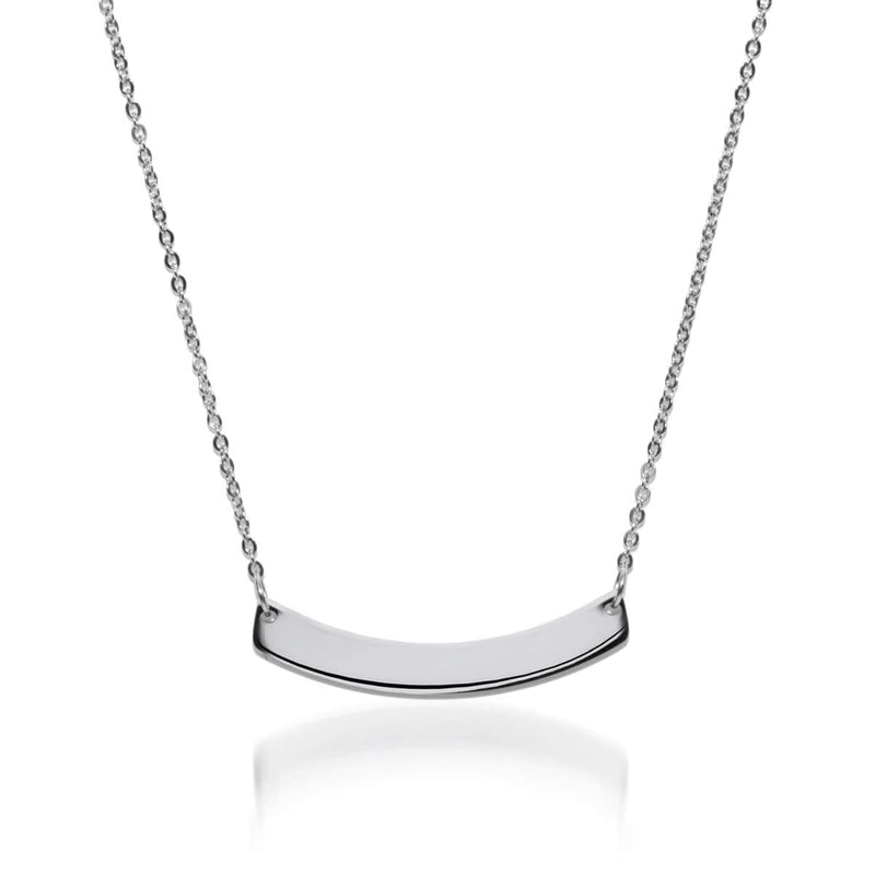 Bar minimaliste incurvé | Argent | Collier