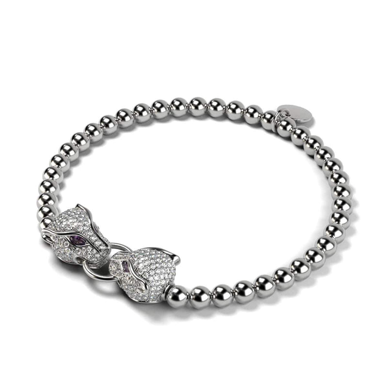 Panthera by Keysi Sayago | 18k White Gold | Cubic Zirconia Crystal Bracelet