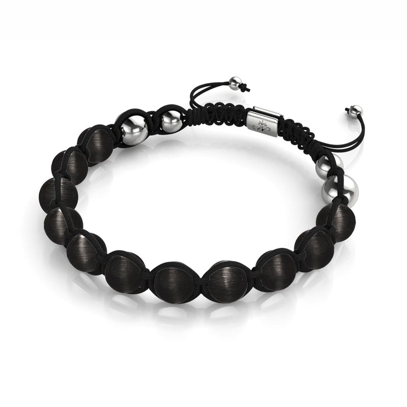 Martre noire | Argent | Bracelet Cheshire Glass Charmballa