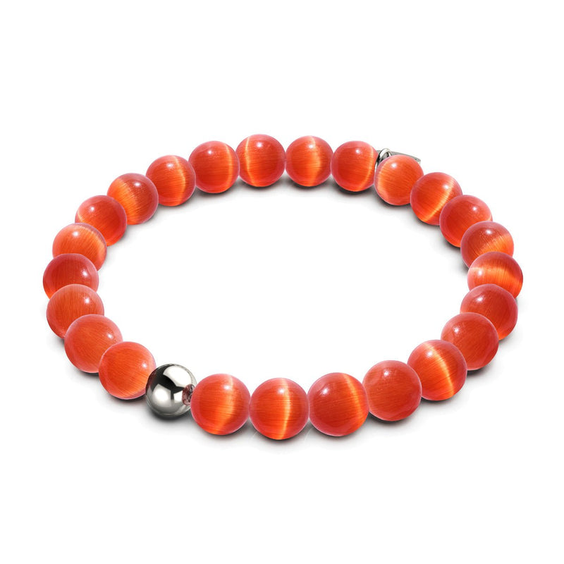 Blood Moon | .925 Sterling Silver | Cheshire Glass Bracelet