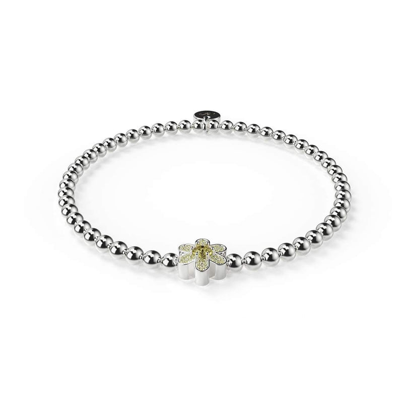 Jonquille | Argent | Bracelet à breloques en cristal jaune