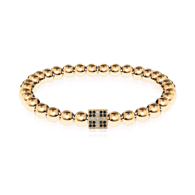Lucky | 18k Gold | Crystal Dice Charm Bracelet