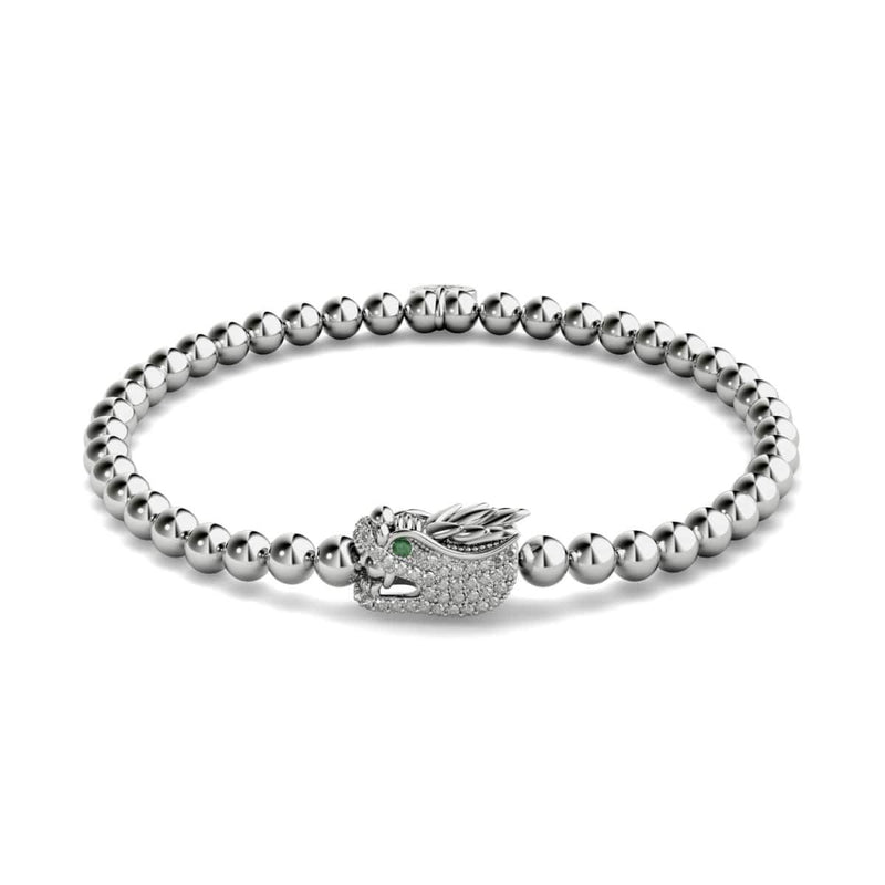 Dracarys | Argent | Bracelet à breloques dragon en cristal 