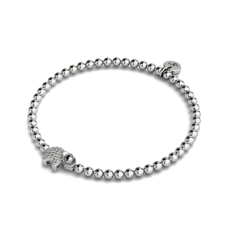 Sanctuaire | Argent | Bracelet à breloques éléphant en cristal 