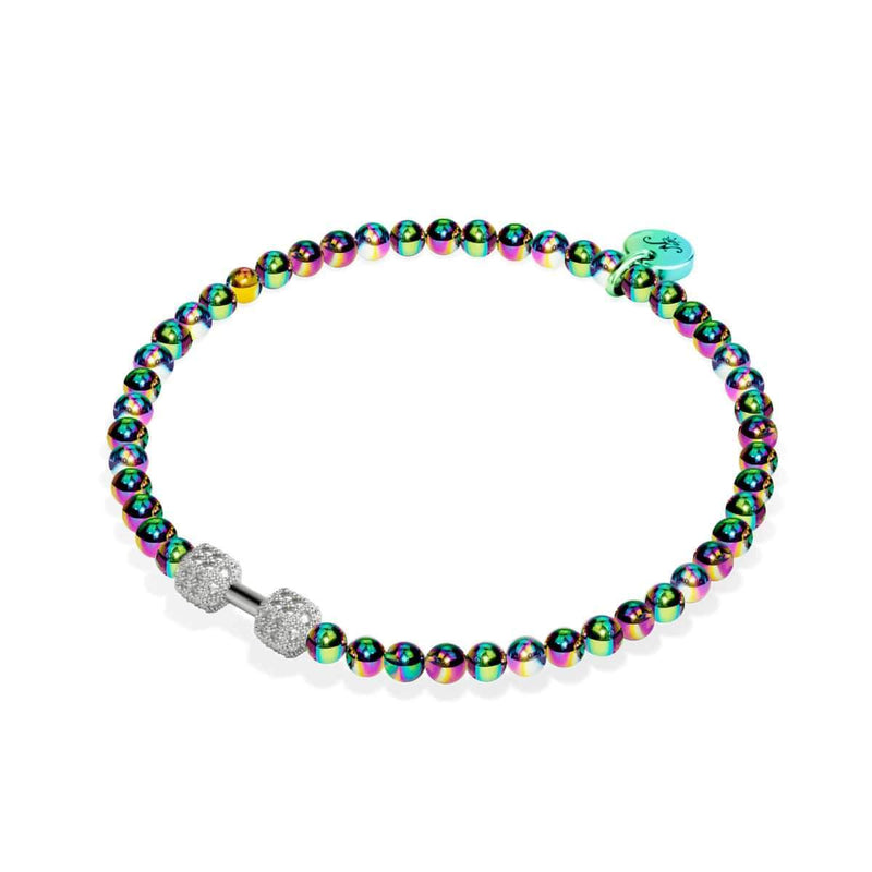 Pompe | Licorne Argent | Bracelet de remise en forme en cristal