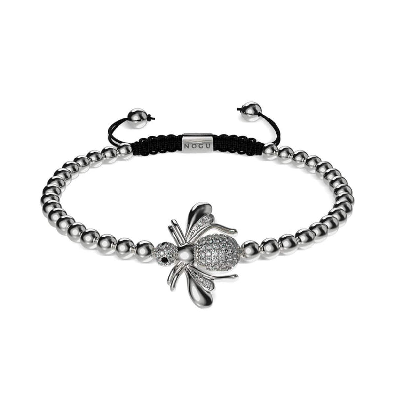 Reine | Argent | Bracelet Charmballa en cristal d'abeille en macramé