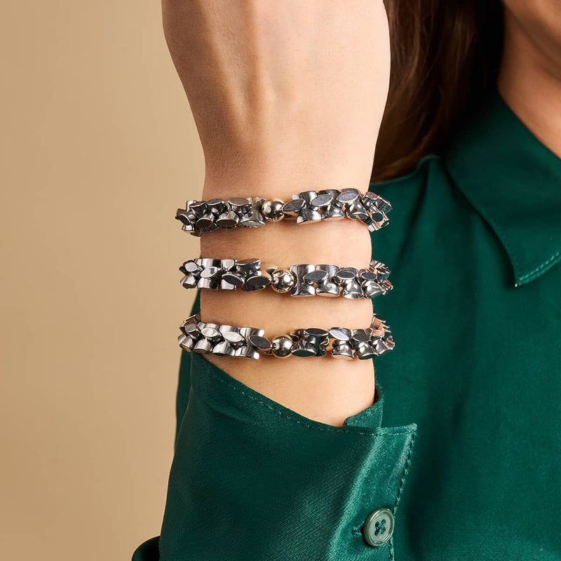 Chrome classique | Liens Monroe | Bracelet sablier