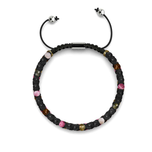 Tourmaline x Pierre de lave | Argent sterling .925 | Bracelet Mini Diffuseur
