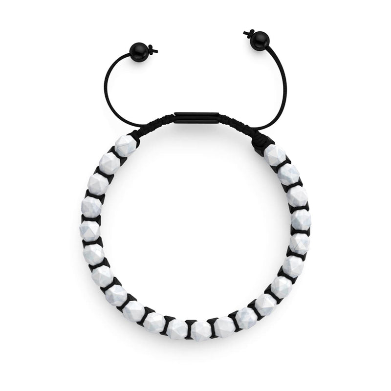 Pierre de Lune &amp; Agate Noire | Bronze à canon | Bracelet Double Géom