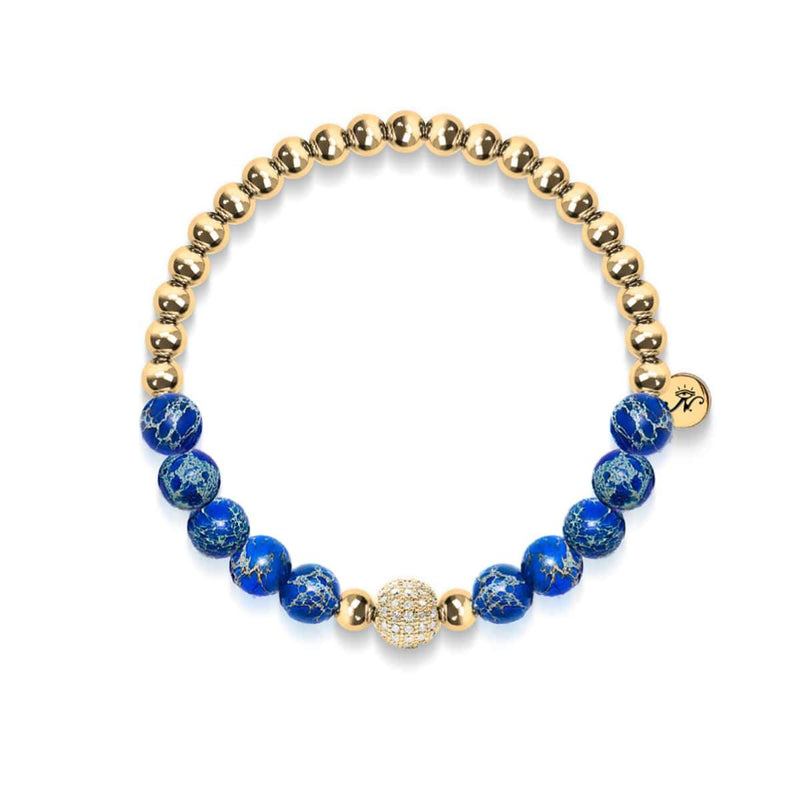 Atlantide | Or 18 carats | Bracelet de pierres précieuses de mer en cristal