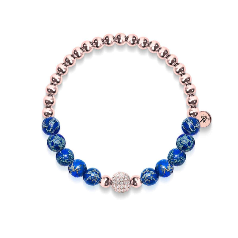 Atlantide | Or rose 18 carats | Bracelet de pierres précieuses de mer en cristal
