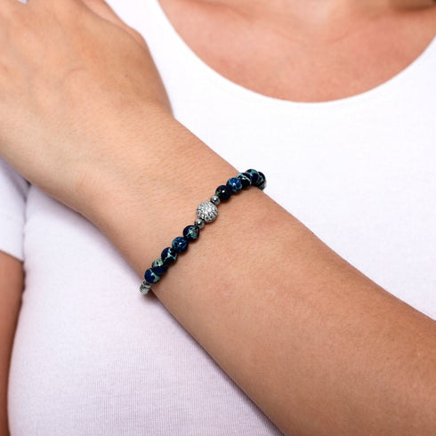 Atlantide | Argent | Bracelet de pierres précieuses de mer en cristal