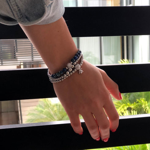 Atlantide | Argent | Bracelet de pierres précieuses de mer en cristal