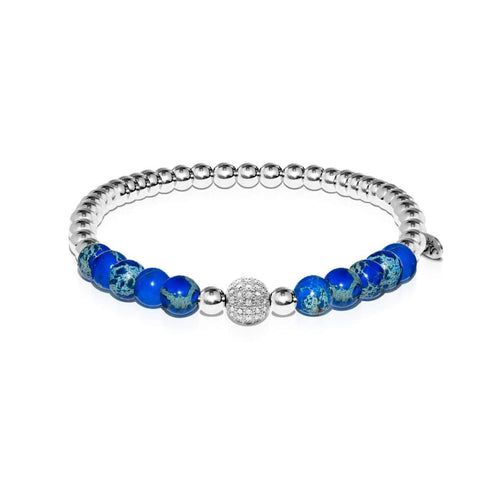 Atlantide | Argent | Bracelet de pierres précieuses de mer en cristal