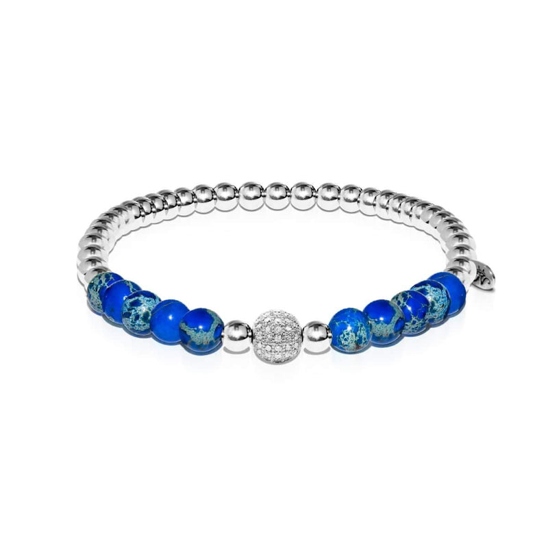 Atlantide | Argent | Bracelet de pierres précieuses de mer en cristal