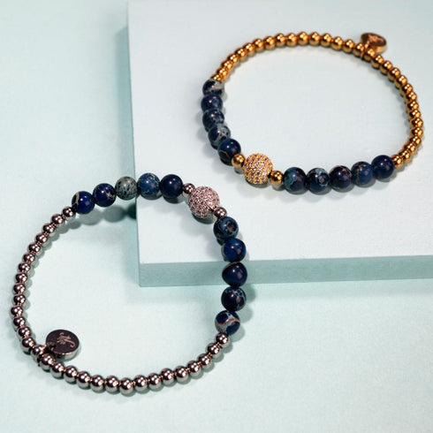 Atlantide | Argent | Bracelet de pierres précieuses de mer en cristal