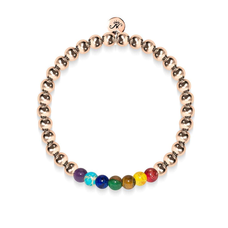 chakra | Or rose 18 carats | Bracelet d'expression de pierres précieuses