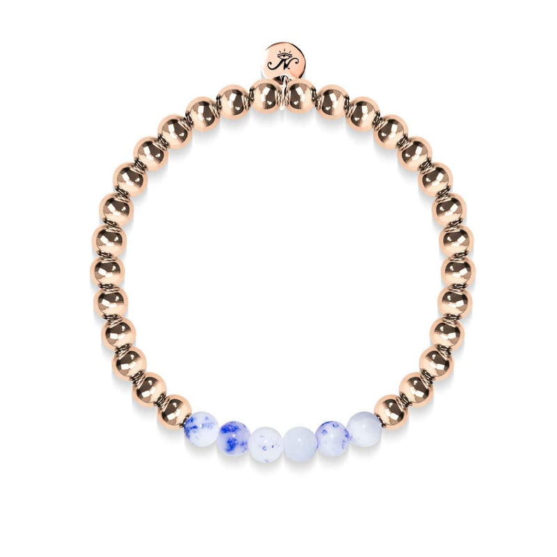 Joyeux | Or rose 18 carats | Jade Porcelaine | Bracelet d'expression de pierres précieuses