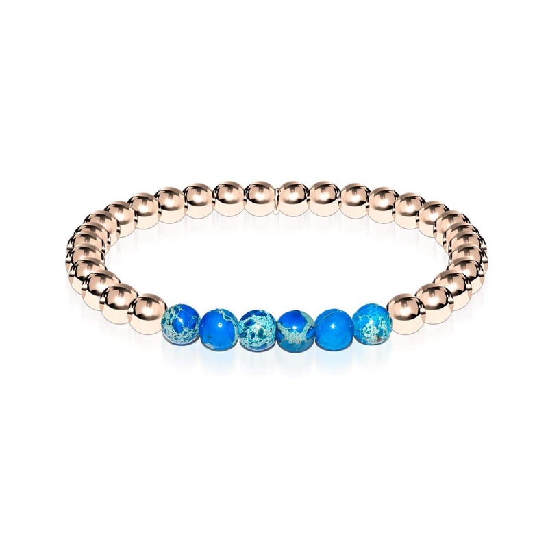 Jubilatoire | Or rose 18 carats | Pierre précieuse empereur bleu foncé | Bracelet Expression