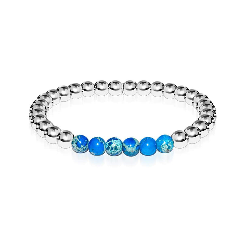 Jubilatoire | Argent | Pierre précieuse empereur bleu foncé | Bracelet Expression