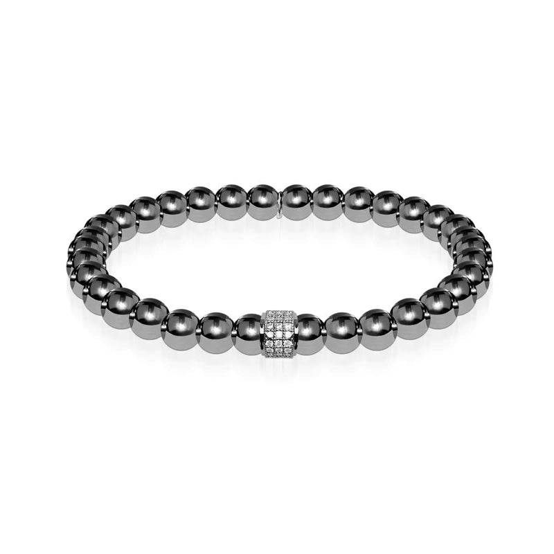 Envoûtant | Acier Onyx | Bracelet Expression Pavé de Cristaux