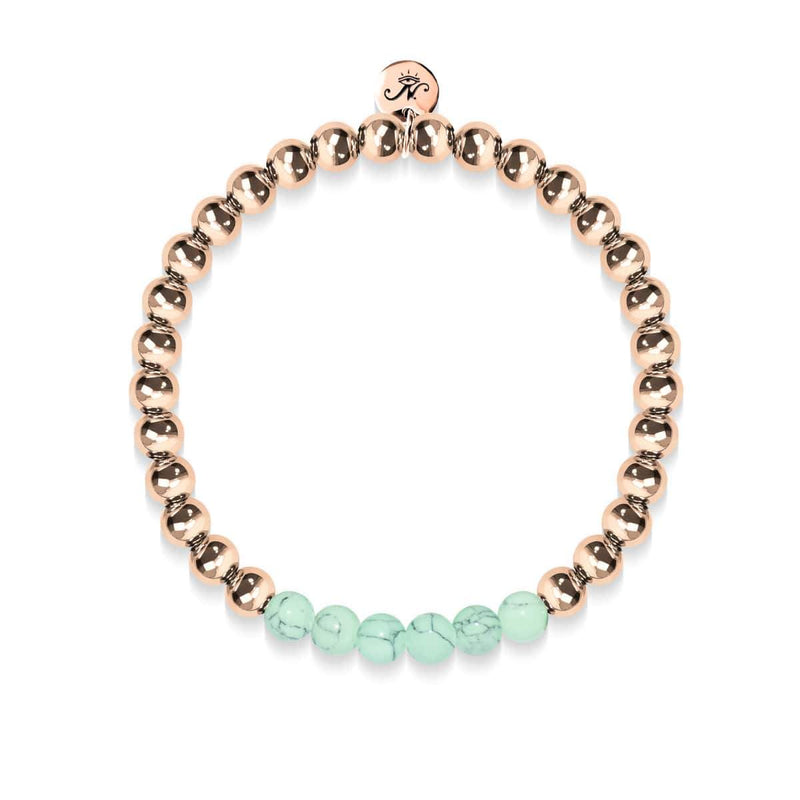 Proud | 18k Rose Gold | Green Turquoise | Gemstone Expression Bracelet