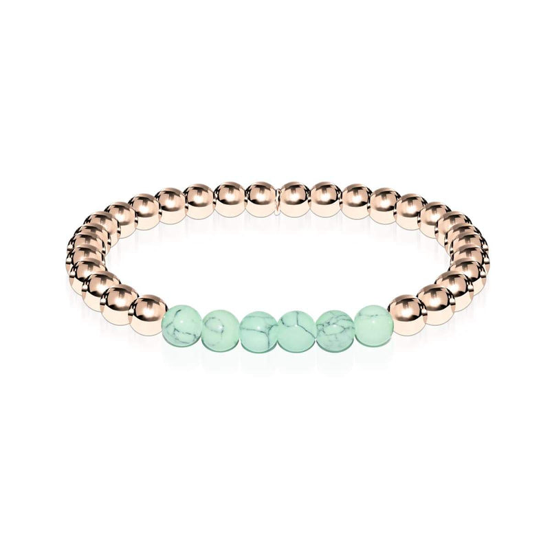 Proud | 18k Rose Gold | Green Turquoise | Gemstone Expression Bracelet