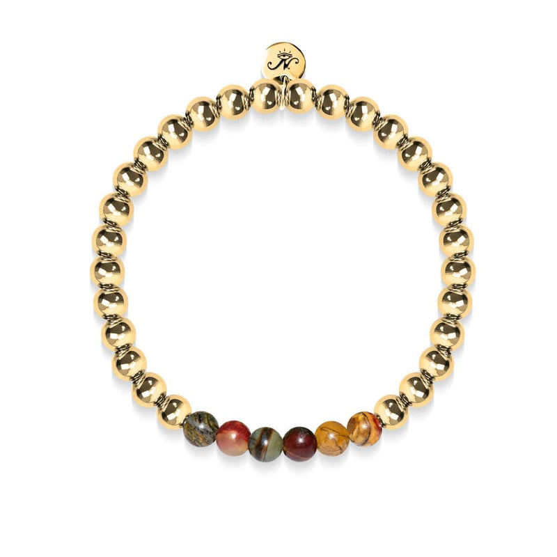 Sauvage | Or 18 carats | Jaspe rouge Picasso | Bracelet d'expression de pierres précieuses