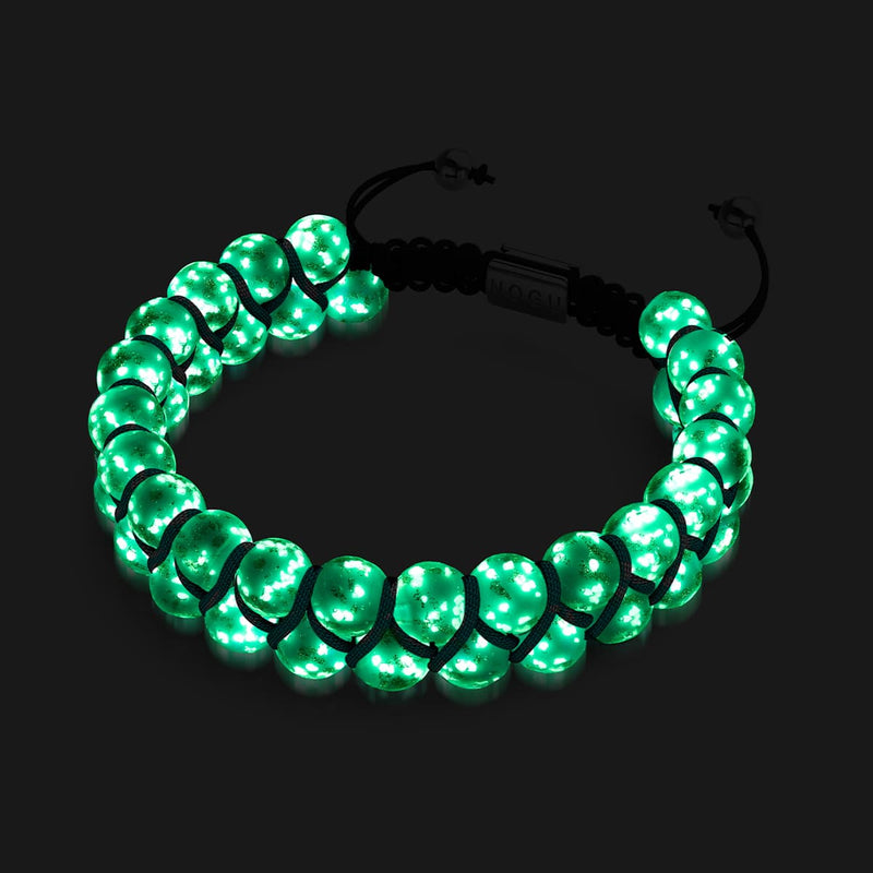 Dans les nuages ​​| Céruléen x Ivoire | Bracelet Verre Double Luciole